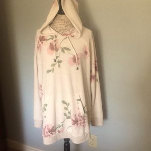 Over sized hooded sweat shirt